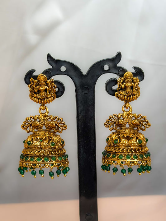 Temple Peacock Jhumka