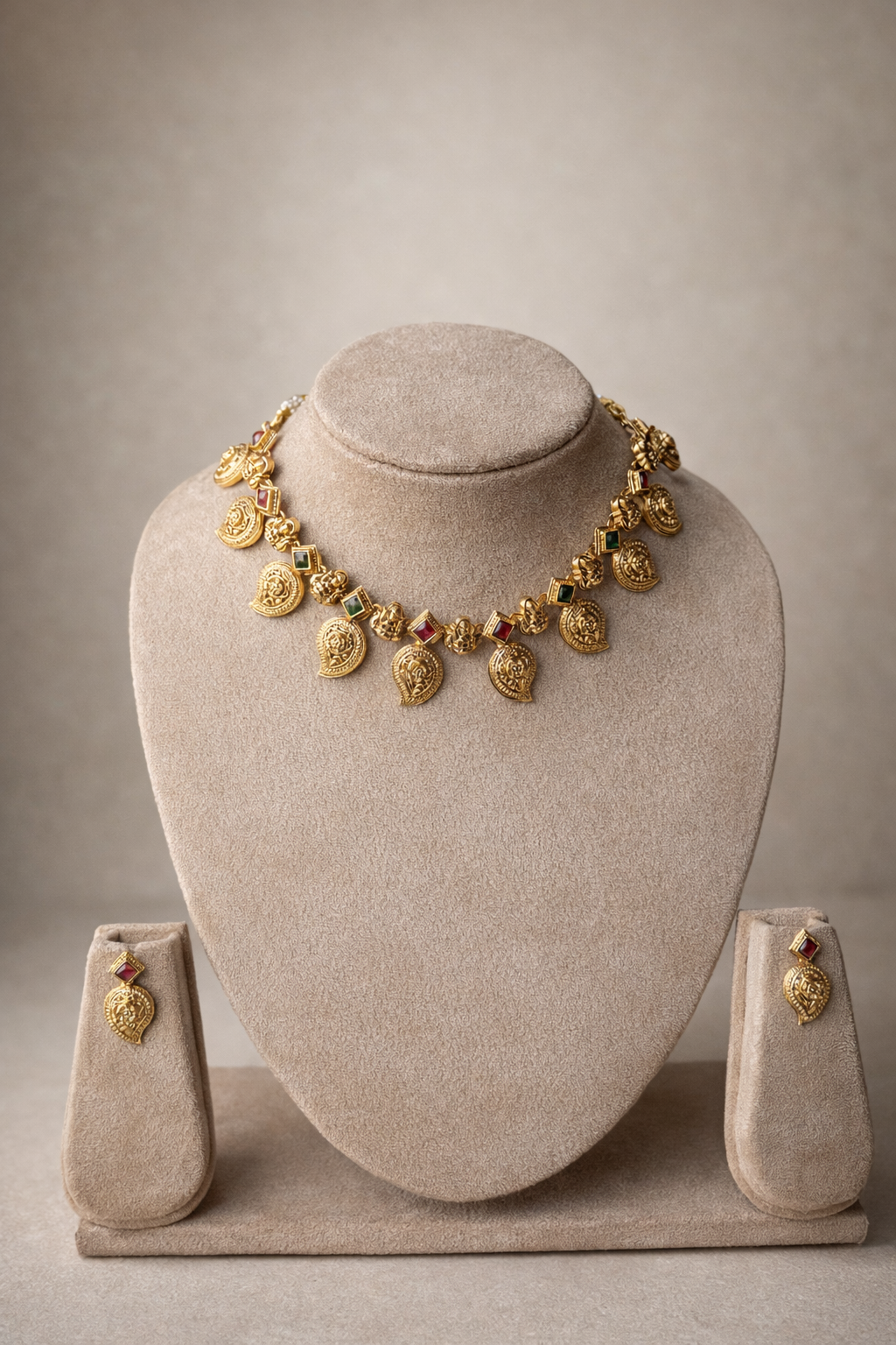 Devi Coin Temple Necklace Set