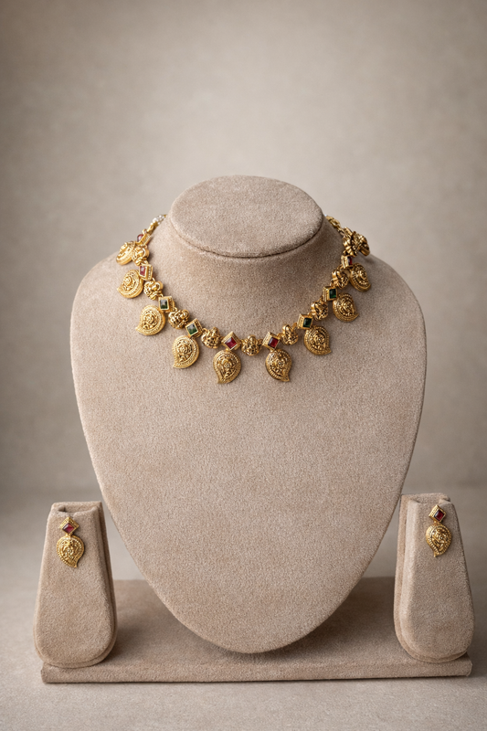 Devi Coin Temple Necklace Set