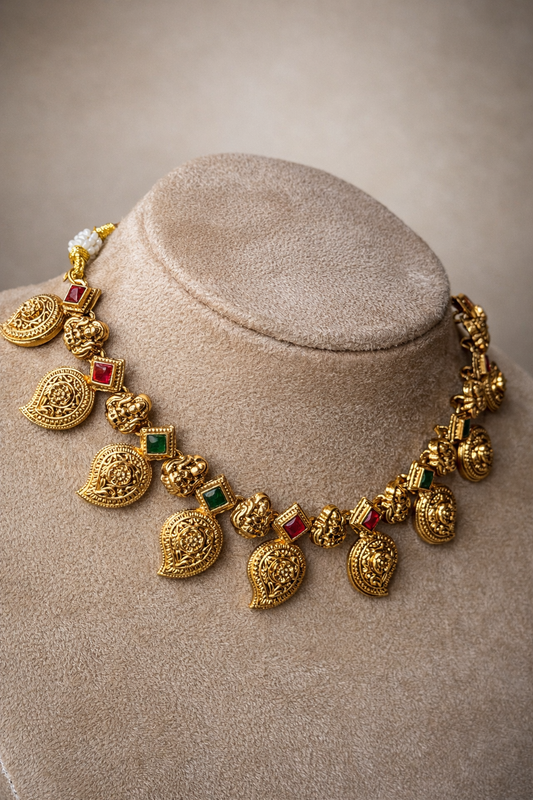 Devi Coin Temple Necklace Set